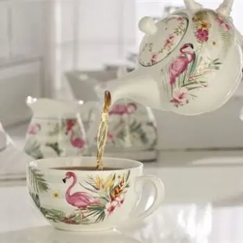 17 oz. Teapot for One - Flamingo Design in a gift box