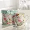 11 oz. Porcelain Mug Flamingo Design in a gift box