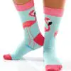 "Island Vibe Pink Flamingo" Women's Novelty Crew Socks by Yo Sox - Image 3