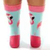 "Island Vibe Pink Flamingo" Women's Novelty Crew Socks by Yo Sox - Image 4