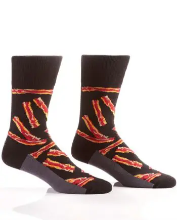 Yo Sox men's crew socks bacon design