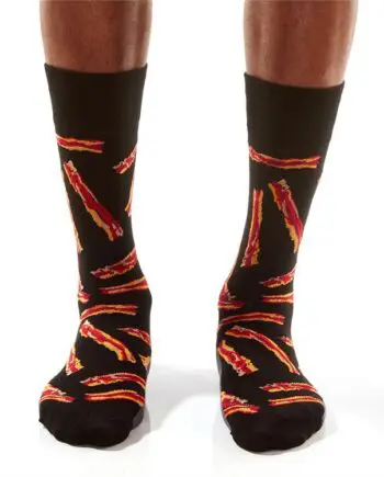 Yo Sox men's crew socks bacon design