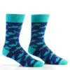 Yo Sox men's crew socks shark attack design