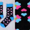 Yo Sox women's crew sock & heart designpetal pusher flowers