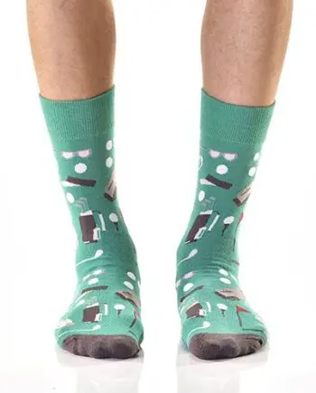 Yo Sox men's crew socks golf design