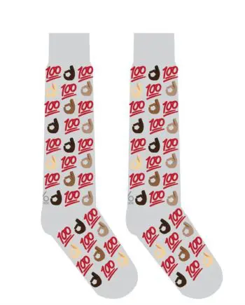 Yo Sox 100 OK Emoji design Women's novelty knee-high socks