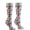 Yo Sox 100 OK Emoji design Women's novelty knee-high socks