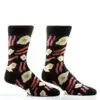 Yo Sox men's crew socks breakfast design eggs, bacon & toast