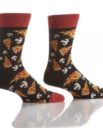 Yo Sox Men's crew socks pizza design