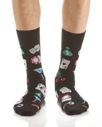 Yo Sox men's crew socks casino design