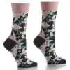 Yo Sox women's crew socks floral collage pattern design