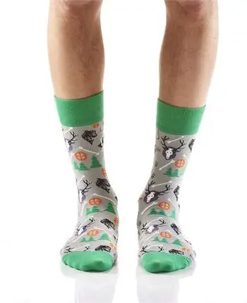 Yo Sox men's crew socks woods design