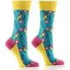 Yo Sox Women's crew sock Peacock garden design