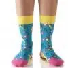 Yo Sox Women's crew sock Peacock garden design