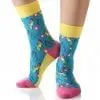 Yo Sox Women's crew sock Peacock garden design