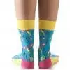Yo Sox Women's crew sock Peacock garden design