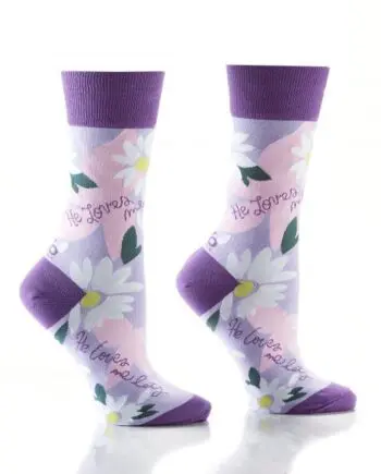 Yo Sox women's crew socks He Loves Me design