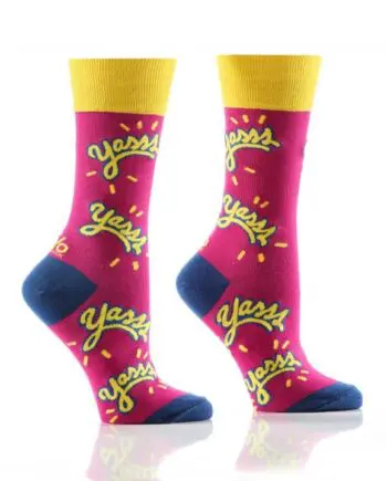 Yo Sox Women's Crew Socks Yasss design