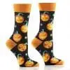 Halloween Lit Up design Women's novelty crew sock by Yo Sox right side view