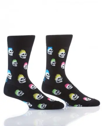 Yo Sox Men's Crew Socks Skull Hawk design