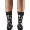Floral Collage design Women's novelty crew socks by Yo Sox rear view