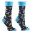 Cat & Mouse Design Women's Crew Socks by Yo Sox right side view