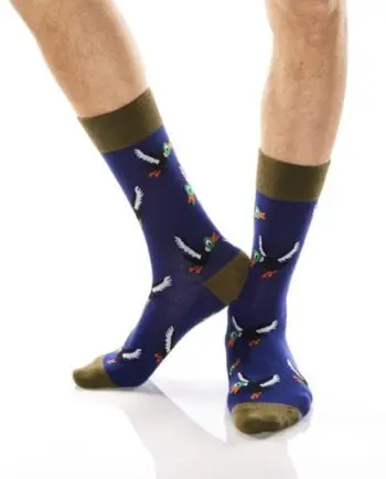 The Hunt design Men's novelty crew socks by Yo Sox left view