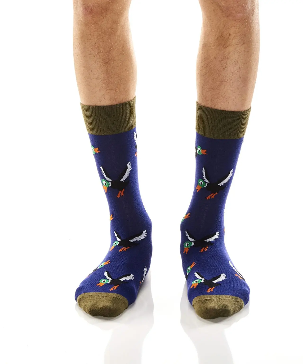 The Hunt design Men's novelty crew socks by Yo Sox front view