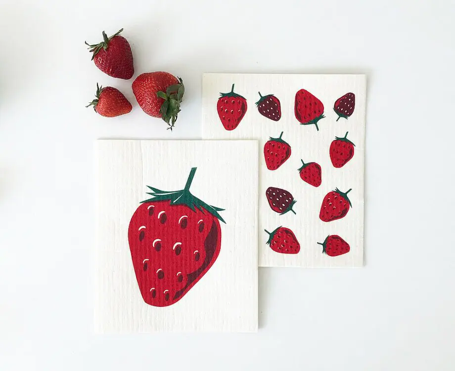 Strawberry Amazing Swedish Dishcloth - Set of 2 - Image 5