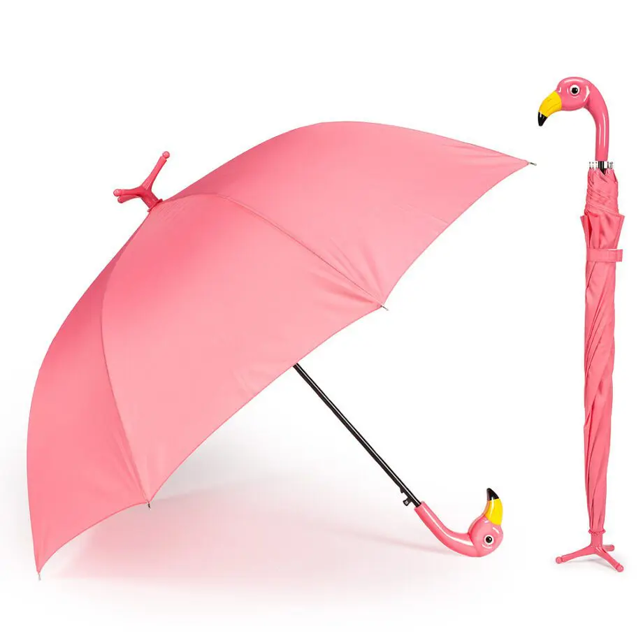 Hot Pink Flamingo Umbrella Tri-pod standing