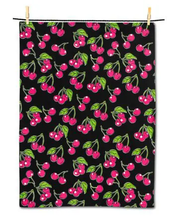 Bold Cherries Tea Towel