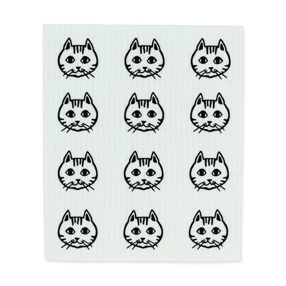 Cat Faces Amazing Swedish Dishcloth - Set of 2 - Image 2