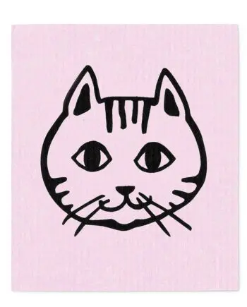 Cat Faces in pink Amazing Swedish Dishcloths