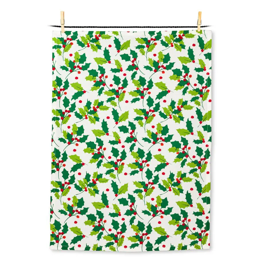 Allover Holly Tea Towel