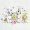 Bunnies in Love luncheon napkins