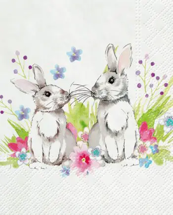 Bunnies in Love luncheon napkins