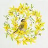 Forsythia & Bird Luncheon Napkins