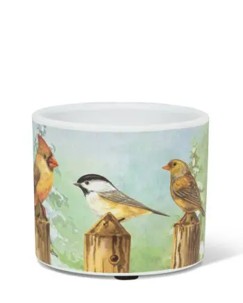 Birds on Fence planter 7.5 cm (3") diameter