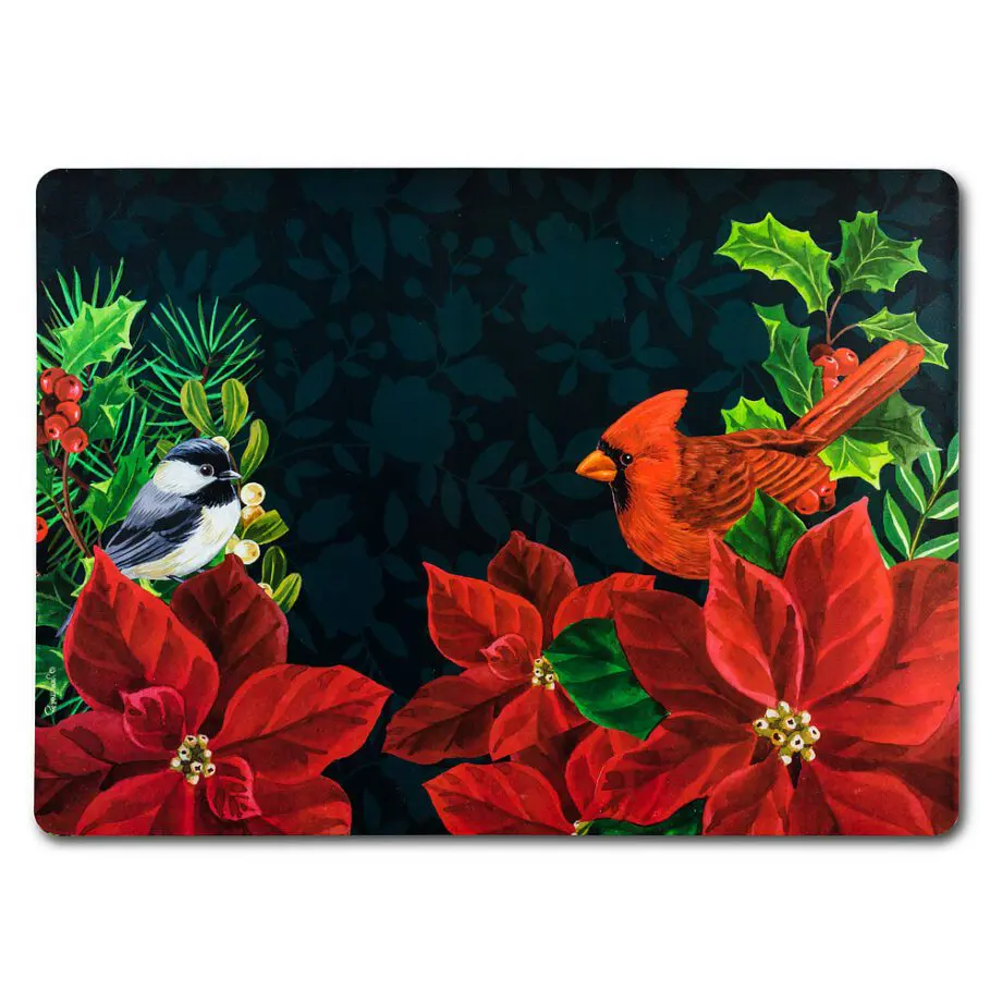 Birds in Poinsettia Placemat