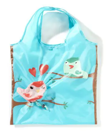 Re-usable tote bag with bird design