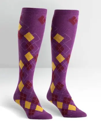 Argyle Patch design Woman's knee high novelty socks