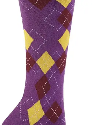 Argyle Patch design Woman's knee high novelty socks