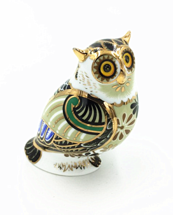 owl decal porcelain figurine