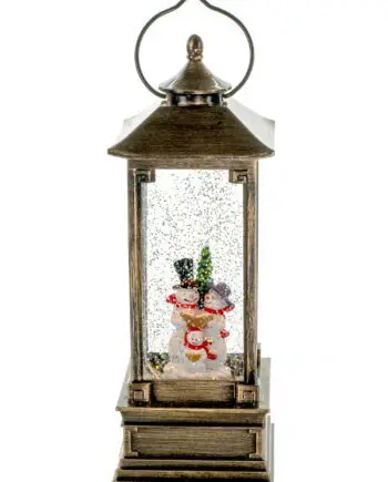 Snowman caroler family water lantern (snow globe)