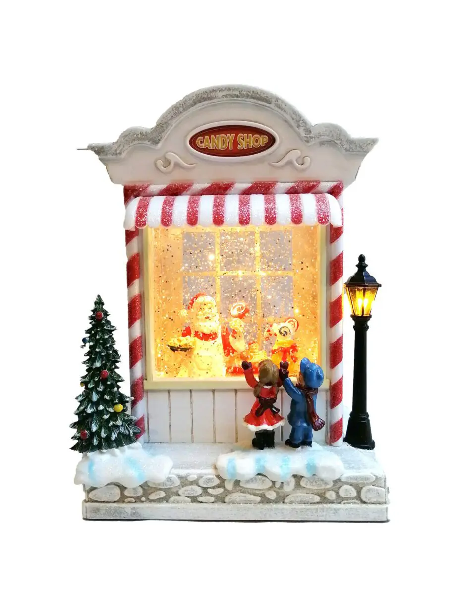 10" Santa's Workshop water lantern (snow globe)