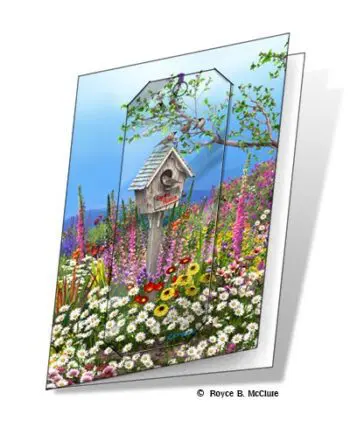 Birdhouse 3D Gift Card & bookmark