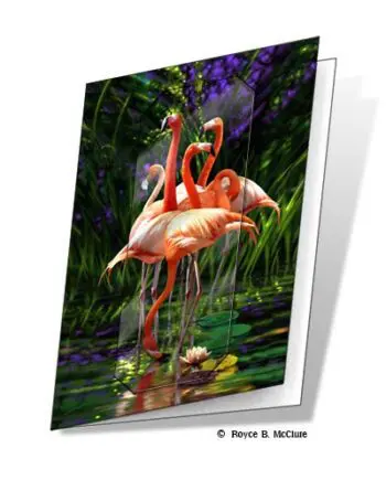 Flamingos 3 D Gift Card