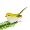 Yellow / White Feather Bird Clip Ornament with Brown Tail