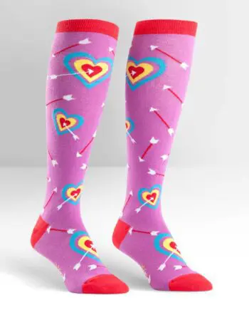 Cupid Bullseye design women's novelty knee high socks