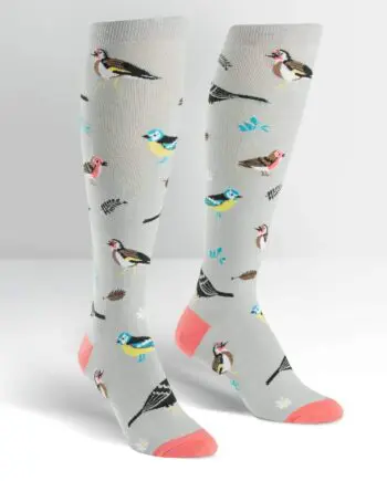 Birds of a feather design women's novelty knee high socks